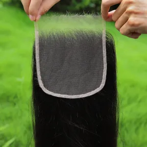 0.1mm Ultra-thin SKINLIKE Real HD Lace Closure, 5x5 Straight Human Hair Closure Pre Plucked Invisible Swiss HD Lace Closure Natural Hairline 12 Inch
