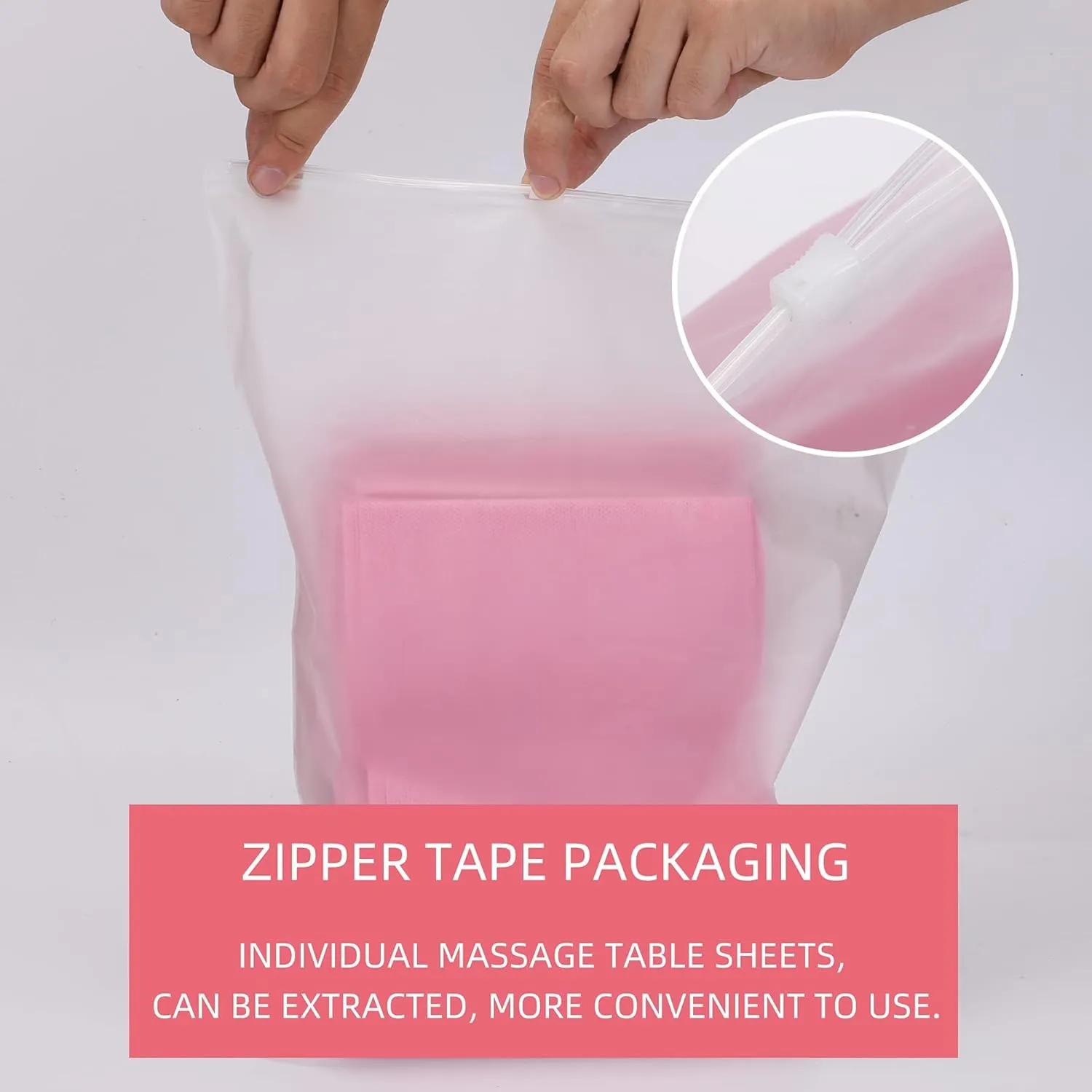 100 PCS Disposable Massage Table Sheets Non Woven Fabric SPA Bed Cover Breathable Polypropylene 31" x 70" Thin, Not Waterproof（Pink）
