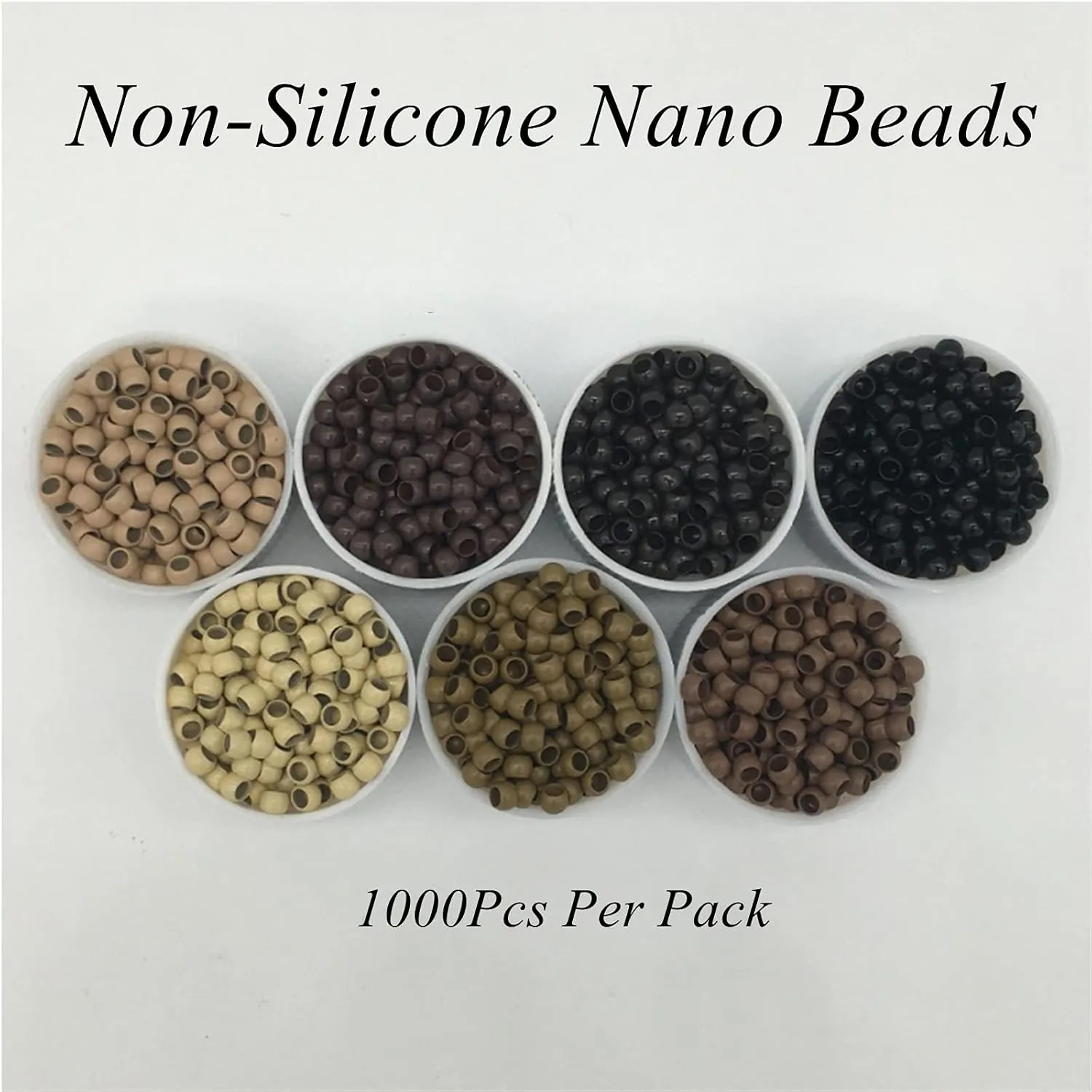 1000Pcs Non-Silicone Nano Ring Nano Lined Beads for Nano Ring Hair Extensions Hair Tinsel Feather Hair Extensions (3.0mm, Blonde)