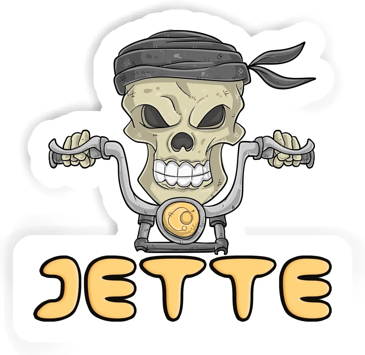 12 Motorbike Skull Stickers Jette (2pcs 5.5inch, 4pcs 2.5inch, 6pcs 1.8inch)