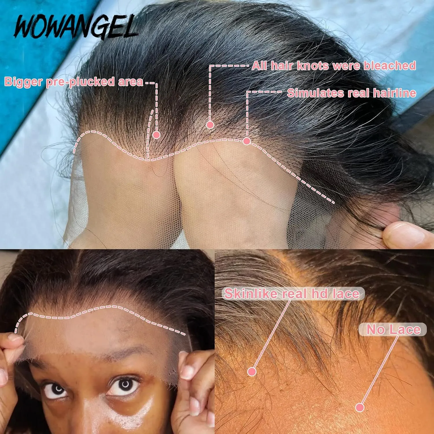 13x6 0.1mm SKINLIKE Real HD Lace Frontal Only, Crystal HD Lace Vivid Self-Growing Clean Pre-plucked Natural Hairline Silky Straight Remy Human Hair Invisible Film Lace Frontal 18 Inch