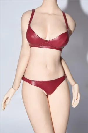 1/6 Scale Female Soldier Model Figure Doll Clothes Leather Underwear Underpants Body Chain Accessories for 12 Inch Movable Doll Miniatures Doll(Red)