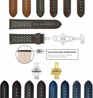 18-19-20-21-22-23-24mm Leather Watch Band Strap Compatible with Tag Heuer Carrera