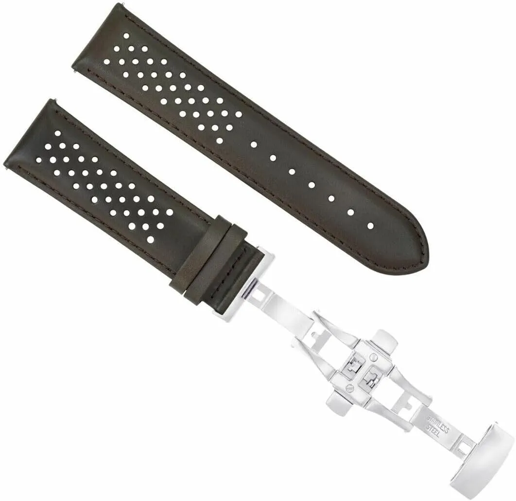 18-19-20-21-22-23-24mm Leather Watch Band Strap Compatible with Tag Heuer Carrera