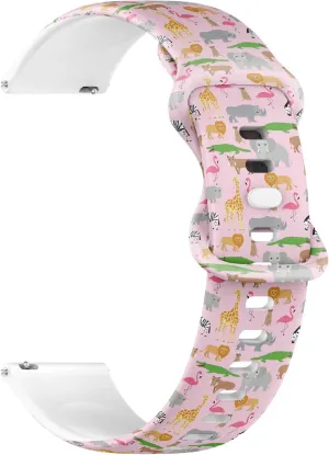 20mm Quick Release Soft Sillicone Sports Watch Band (African Animals) Replacement Rubber Strap Bracelet for Women, Men