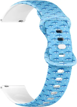 20mm Quick Release Soft Sillicone Sports Watch Band (Shark Baby Kid Cartoon) Replacement Rubber Strap Bracelet for Women, Men