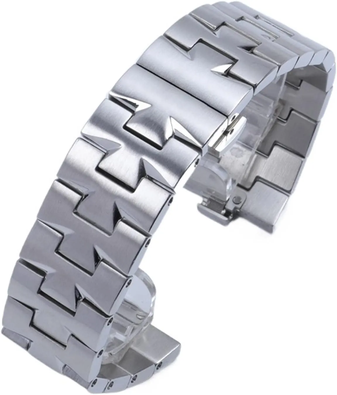 24mm 7mm 8mm Quick Release Connection Stainless Steel Bracelet Watch Band for VACHERON CONSTANTIN Strap Watchband Overseas (Color : Silver, Size : 24x7mm)