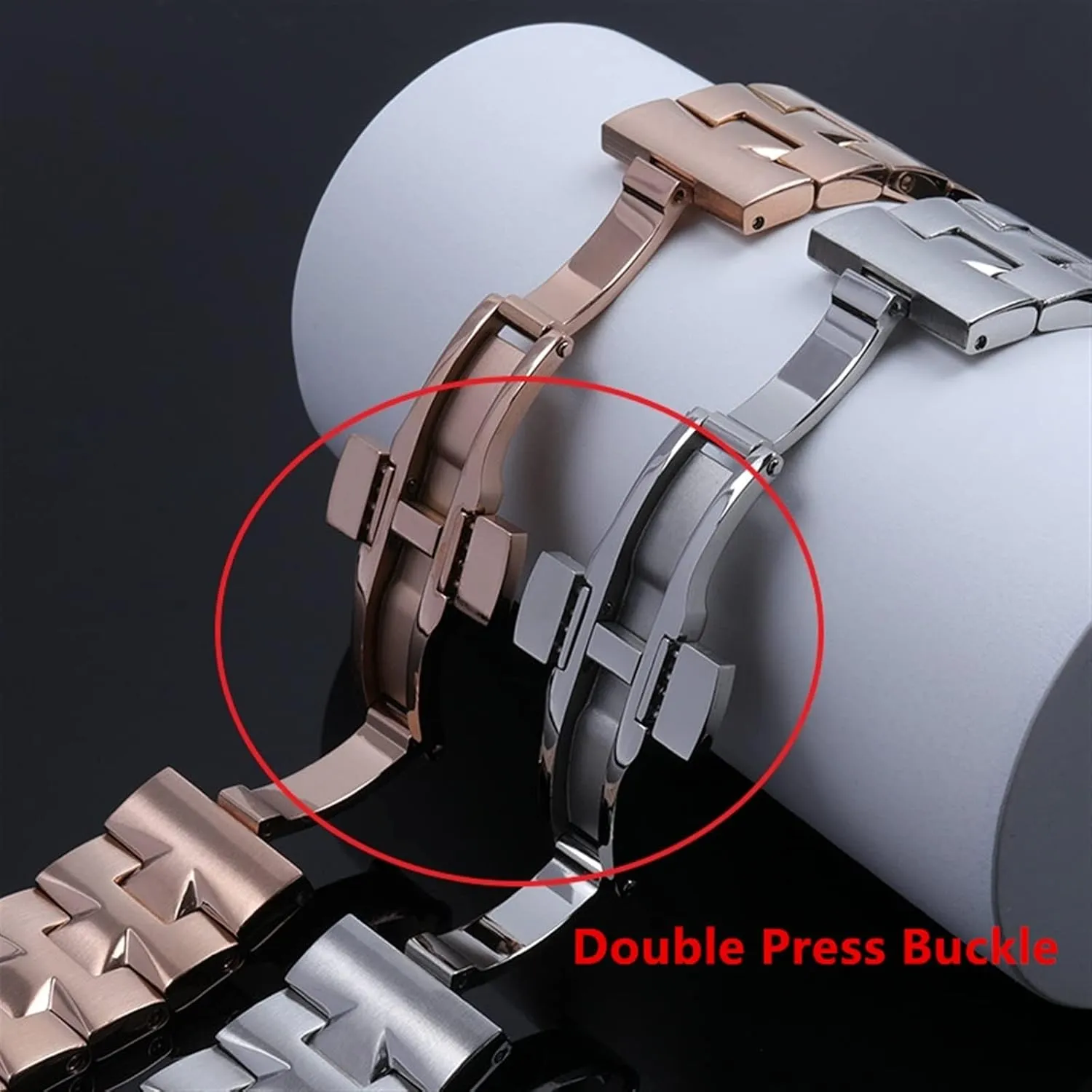 24mm 7mm 8mm Quick Release Connection Stainless Steel Bracelet Watch Band for VACHERON CONSTANTIN Strap Watchband Overseas (Color : Silver, Size : 24x7mm)