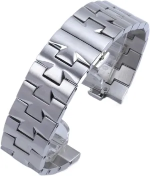 24mm 7mm 8mm Quick Release Connection Stainless Steel Bracelet Watch Band for VACHERON CONSTANTIN Strap Watchband Overseas (Color : Silver, Size : 24x7mm)