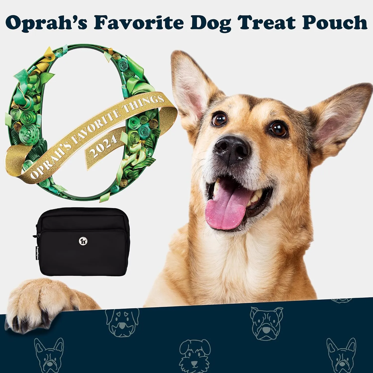 3-in-1 Crossbody Dog Walking Bag & Treat Pouch with Matching Planet Safe Poop Bags & Built-In Dispenser - Dog Mom Gift for Puppy Training with Zippered Pockets (Onyx Black)