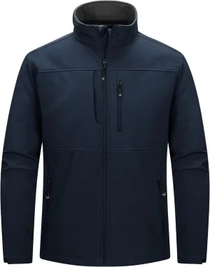 33,000ft Men's Lightweight Softshell Jacket Warm Fleece Lined Windbreaker Waterproof Soft Shell for Outdoor Hiking
