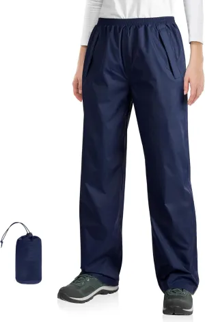 33,000ft Packable Rain Pants for Women Waterproof Pants Lightweight Rain Over Pants Outdoor Windproof Pant for Golf Hiking