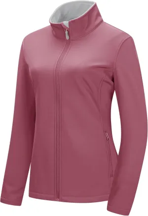 33,000ft Women's Lightweight Softshell Jacket Fleece Lined Windbreaker Waterproof Warm Jacket for Running Golf Hiking