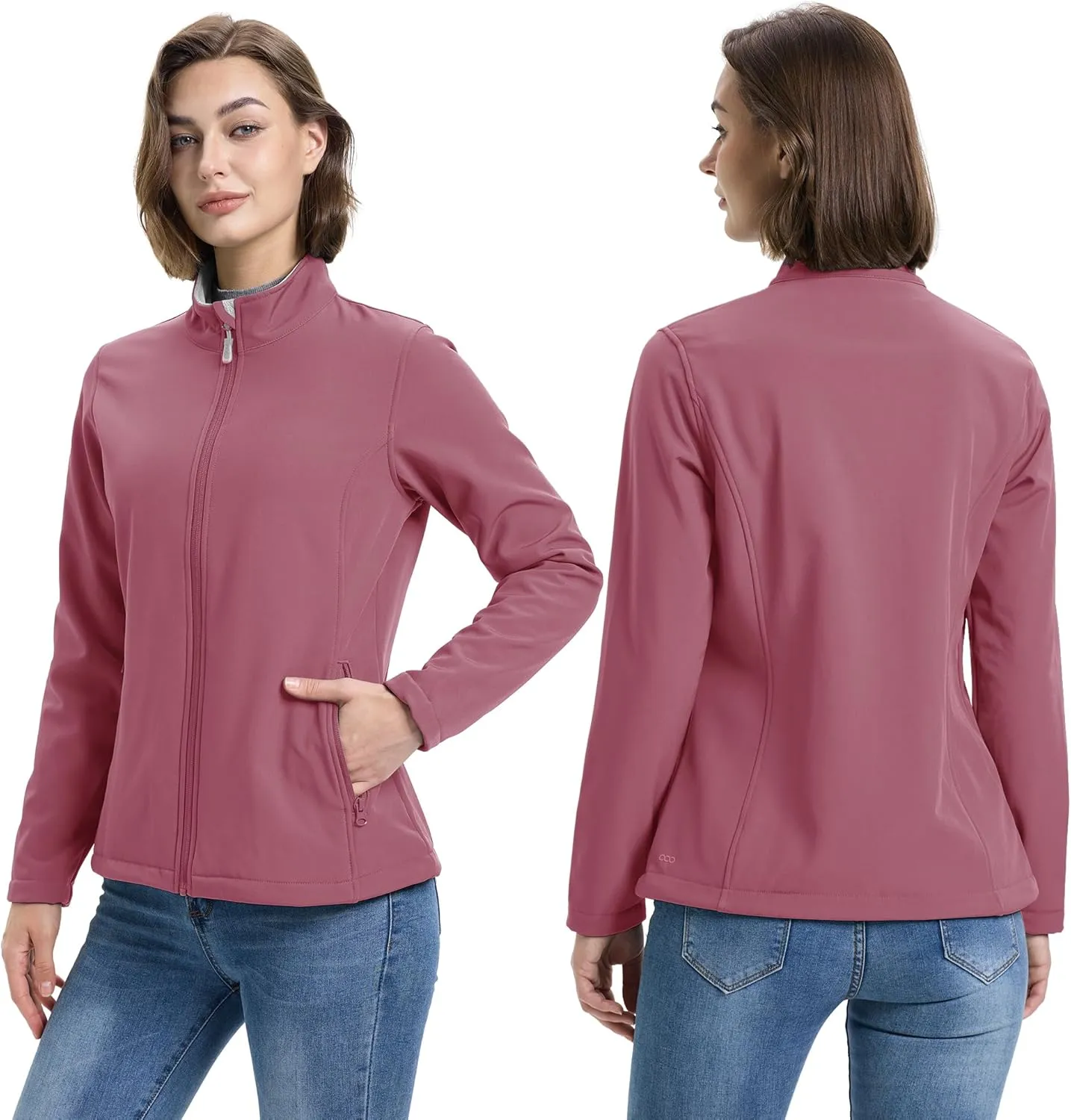 33,000ft Women's Lightweight Softshell Jacket Fleece Lined Windbreaker Waterproof Warm Jacket for Running Golf Hiking