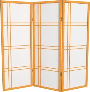 4 ft. Short Double Cross Shoji Screen - Honey - 3 Panels