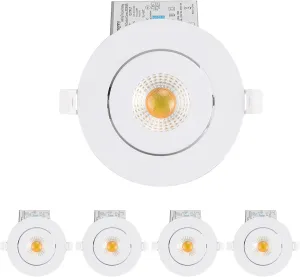 4 Inch Led Recessed lights ,Ultra-Thin Adjustable Eyeball Gimbal LED Recessed Lighting, with Junction Box 9 Watts,750lm, Dimmable geiling light ETL (2700K/3000K/3500K/4000K/5000K Option, 4pack)
