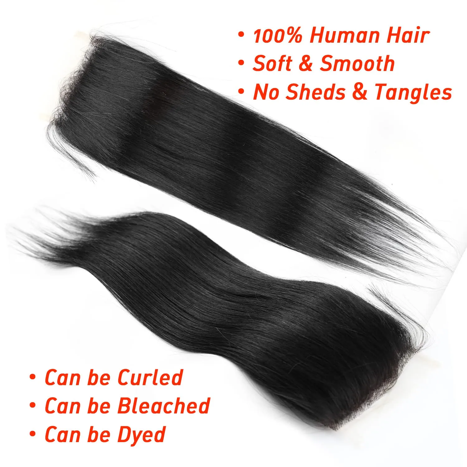 4X4 Real HD Lace Closure human hair