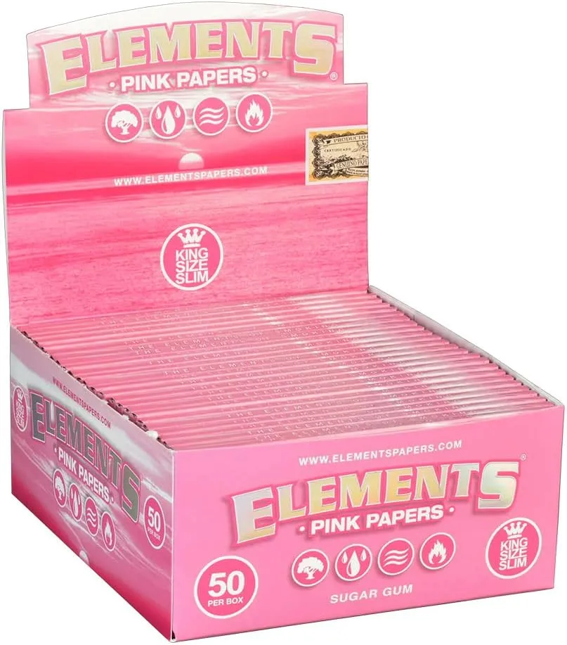 50pc Display - Pink Rolling Papers - King Size Slim