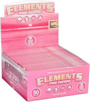 50pc Display - Pink Rolling Papers - King Size Slim