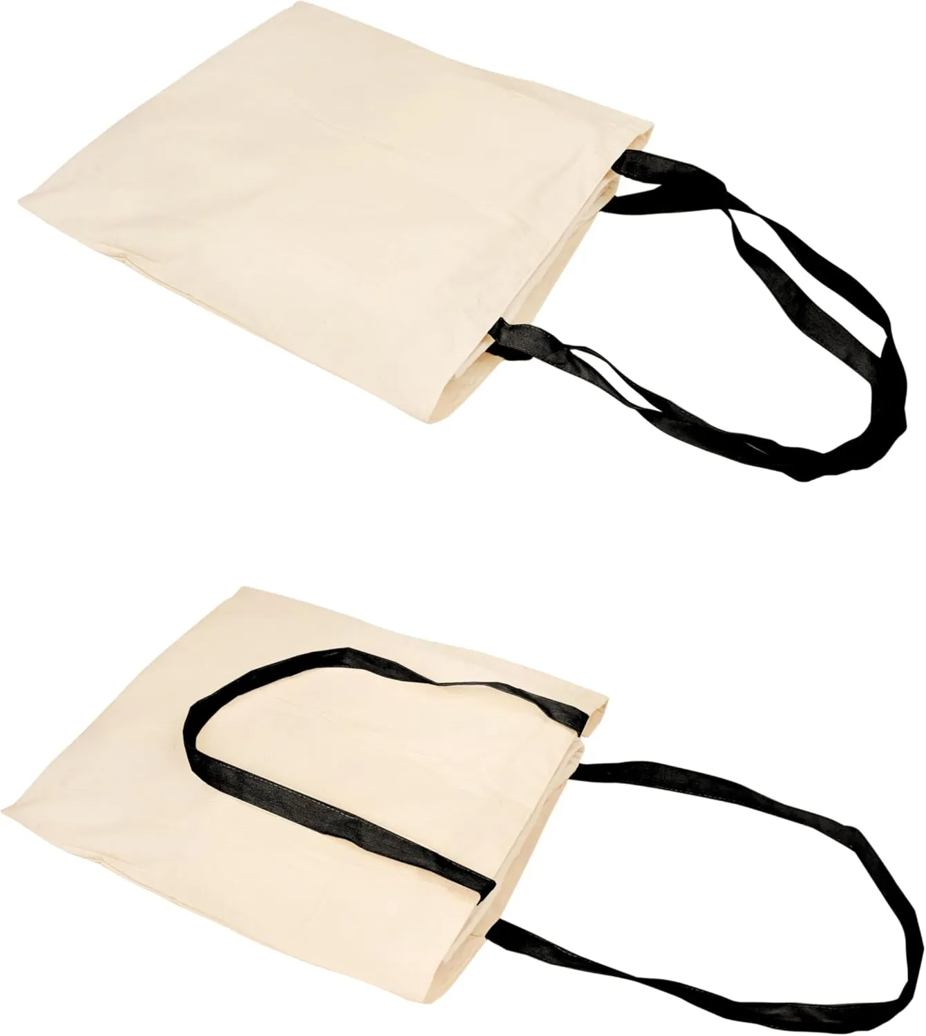 6 & 12 Pack Tote Bags - Reusable Shopping Bags for Women - 15 x 16