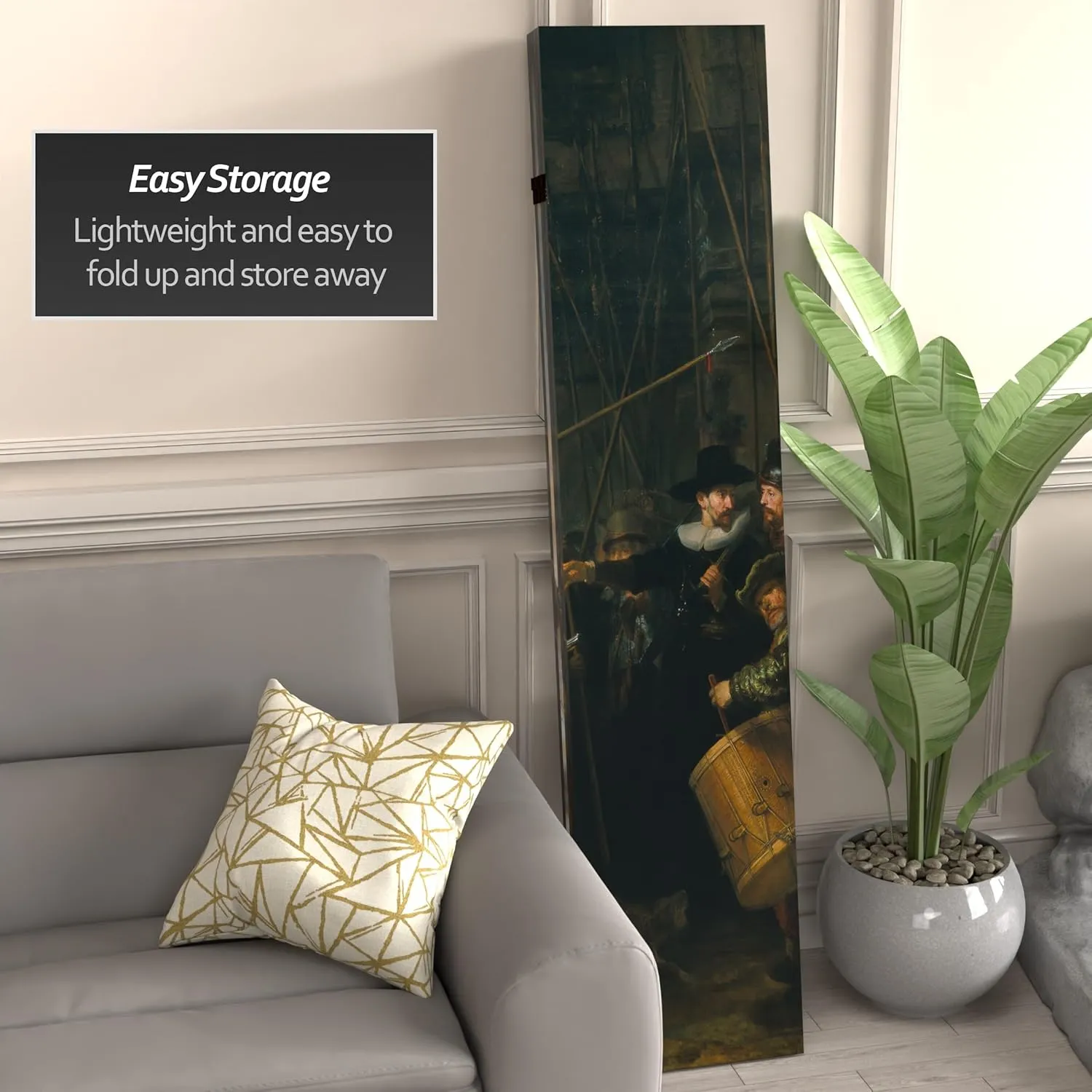6 ft. Tall Double Sided Works of Rembrandt Canvas Room Divider