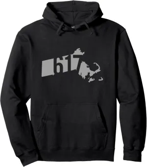 617 Area Code, Boston, Cambridge, Brookline, Massachusetts Pullover Hoodie