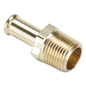 68HB-16-16-pk10 Hose Barb Fitting, Brass Body, Beaded, 1" Beaded Barb x 1" Male Thread (Pack of 10)