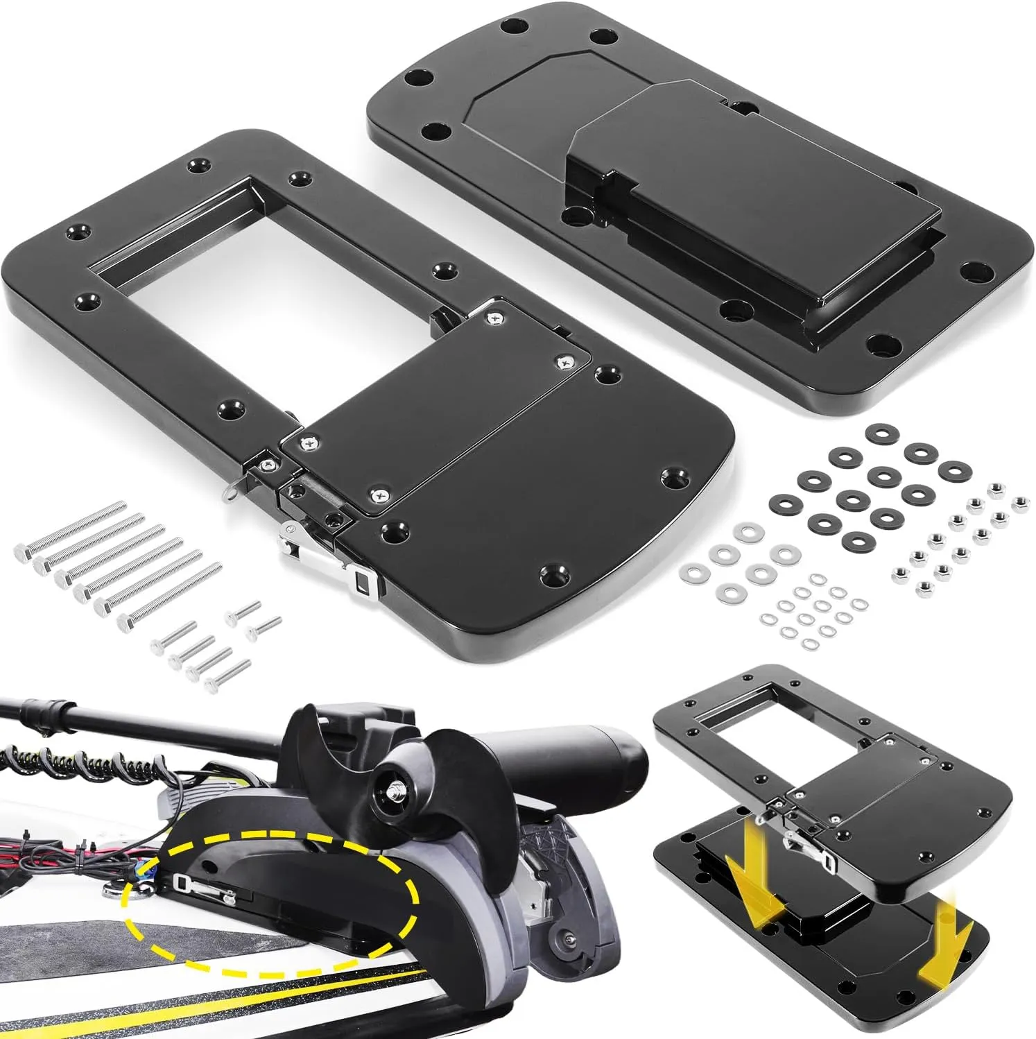 8M0092064 Xi Series Quick Release Mounting Bracket Kit Replacement for MotorGuide Xi3 Xi5 Trolling Motors, Aluminum Black