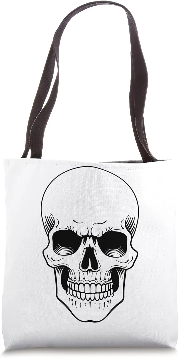 A skull engraved woodcut etching tattoo design Tote Bag