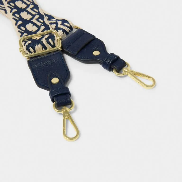 Abstract Canvas Strap In Midnight Blue