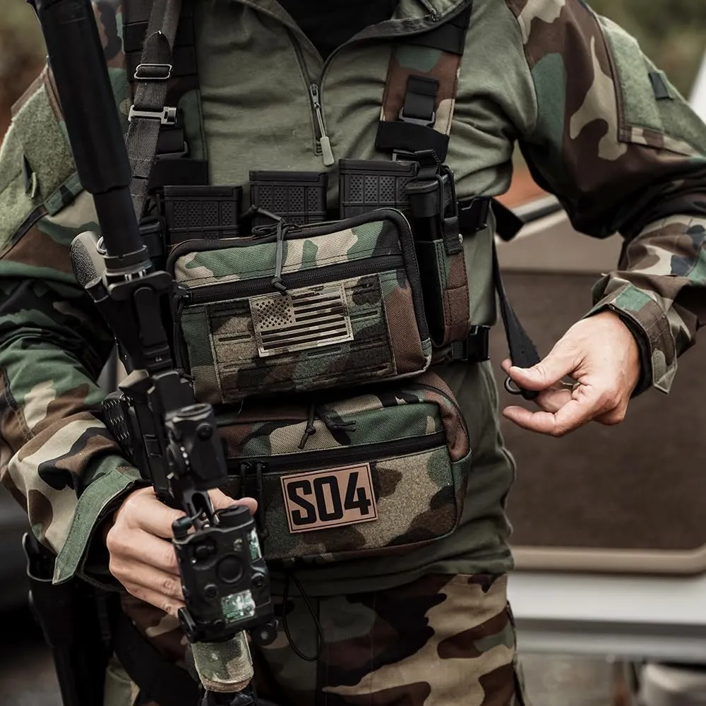 ACE TAC S.O.P. Tactical Chest Rig with 5.56/7.62 & Pistol Magazine Pouch Holders, Wing & Molle Dangler Pouches