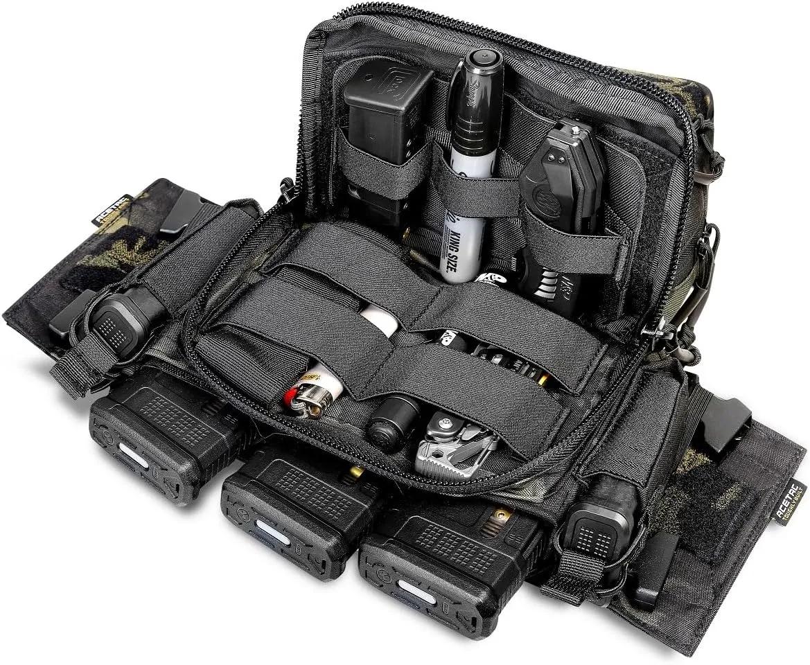 ACE TAC S.O.P. Tactical Chest Rig with 5.56/7.62 & Pistol Magazine Pouch Holders, Wing & Molle Dangler Pouches