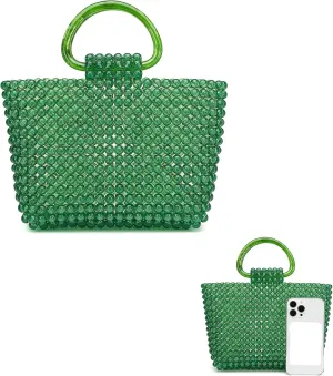 Acrylic Purse,Clear Purse for Women Beaded Bag Wedding Party Clutch Dumpling Bag for Party/Wedding
