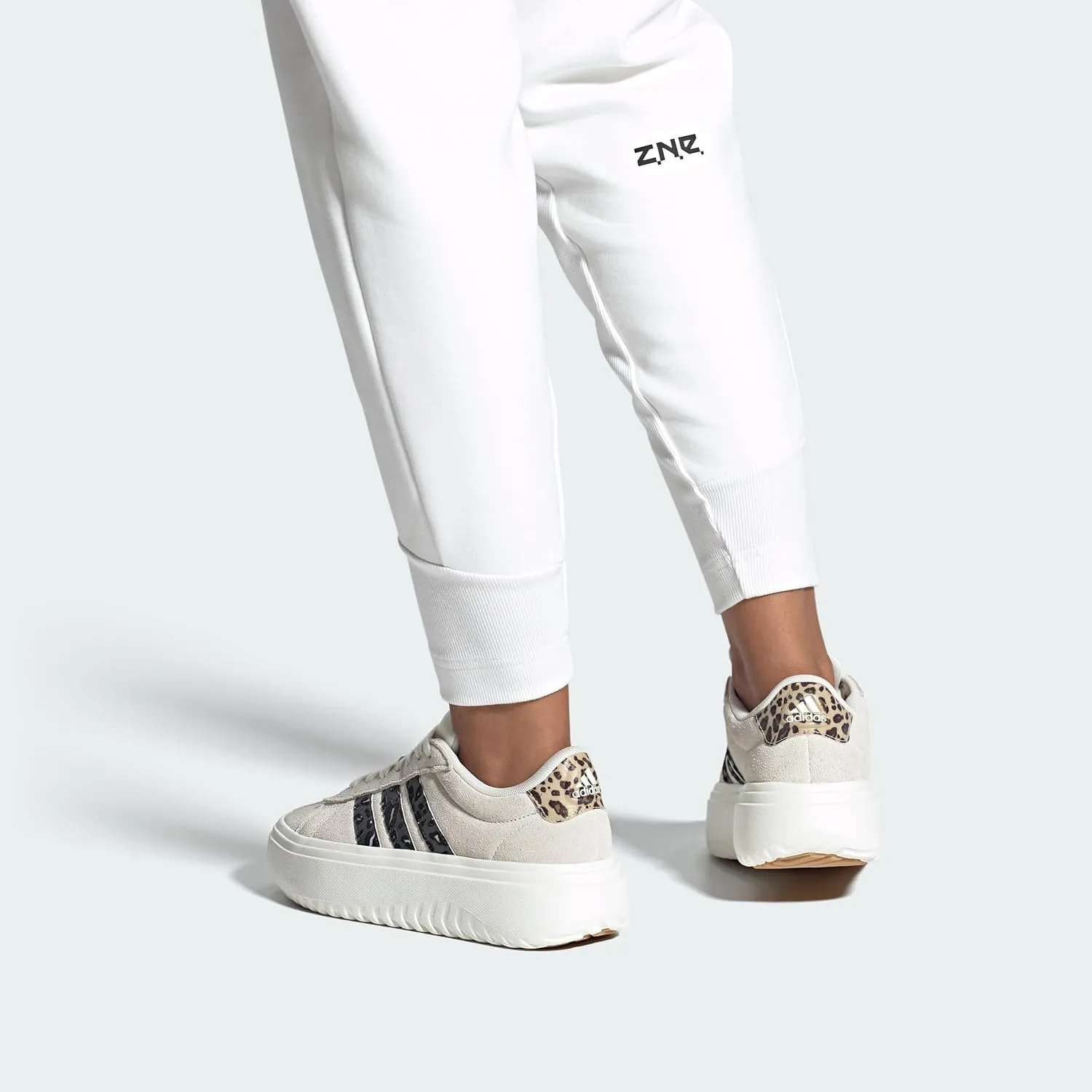 adidas Women's Grand Court Platform Suede Sneaker