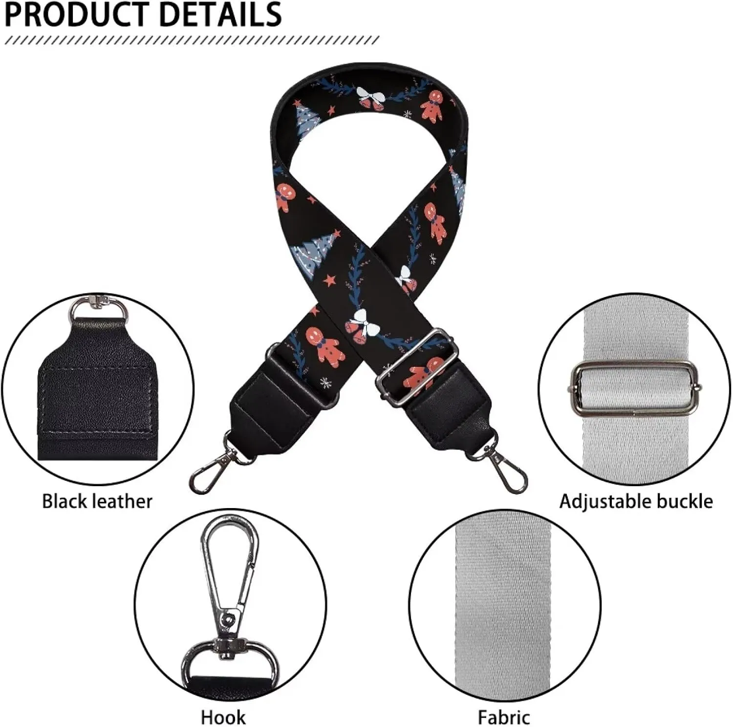 Adjustable Purse Strap Replacement, Wide Shoulder Canvas Bag Strap, Crossbody Handbag Strap