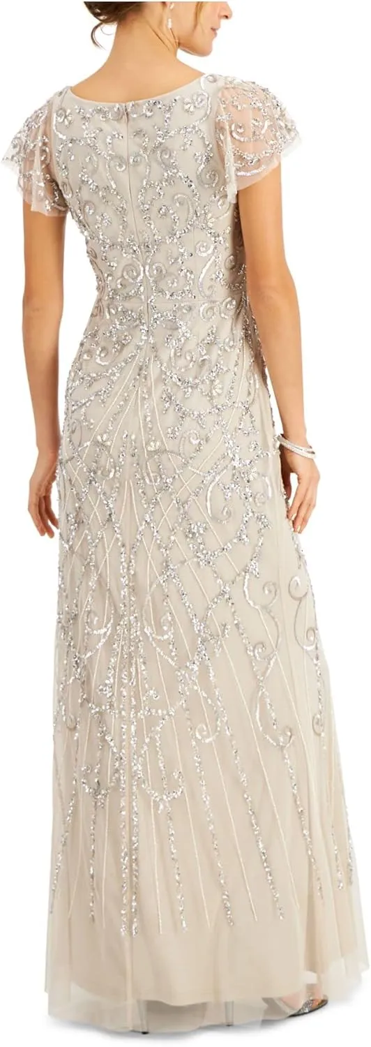 Adrianna Papell Women's Beaded Mermaid Gown