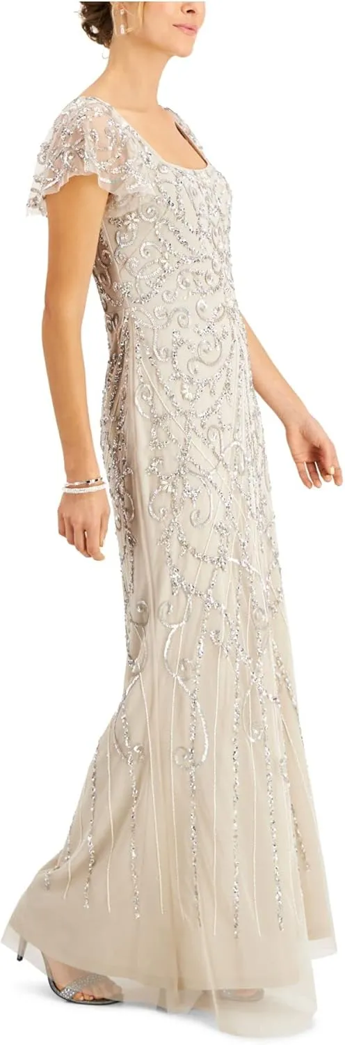 Adrianna Papell Women's Beaded Mermaid Gown