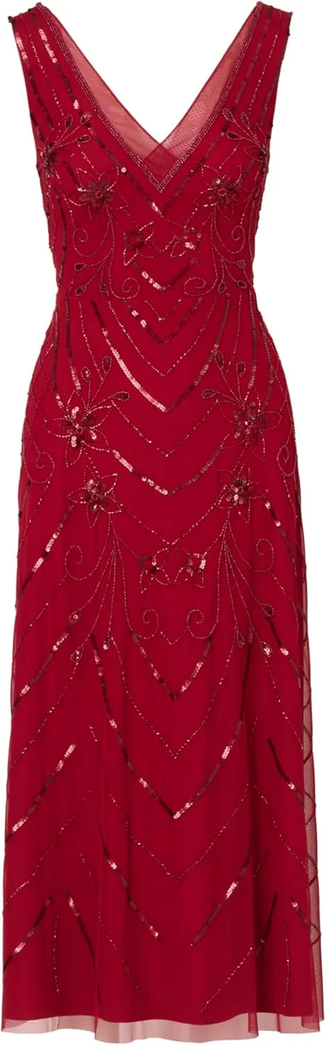 Adrianna Papell Women's Beaded Mesh Dress