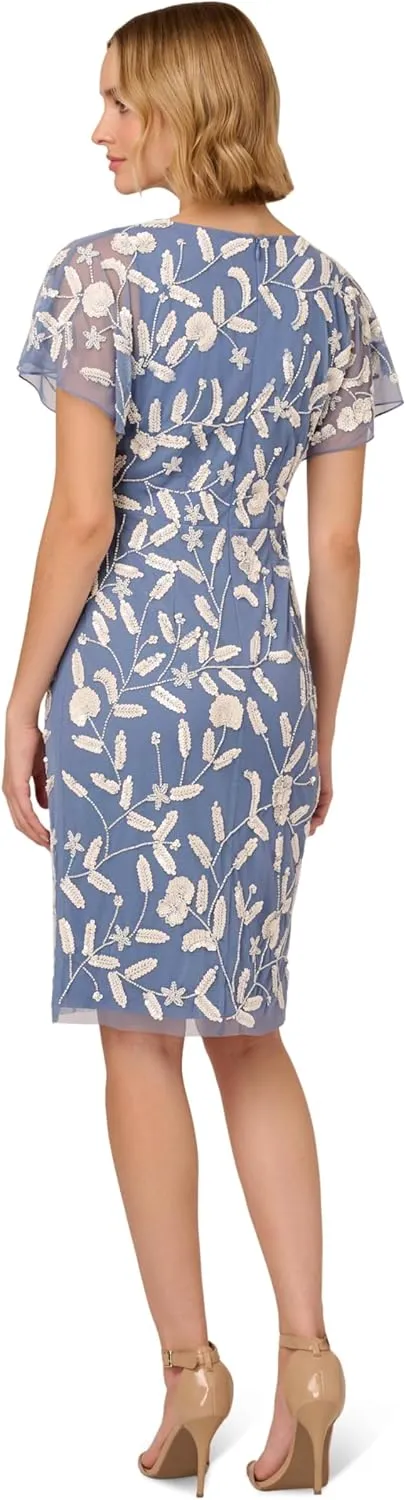 Adrianna Papell Women's Beaded Mesh Dress
