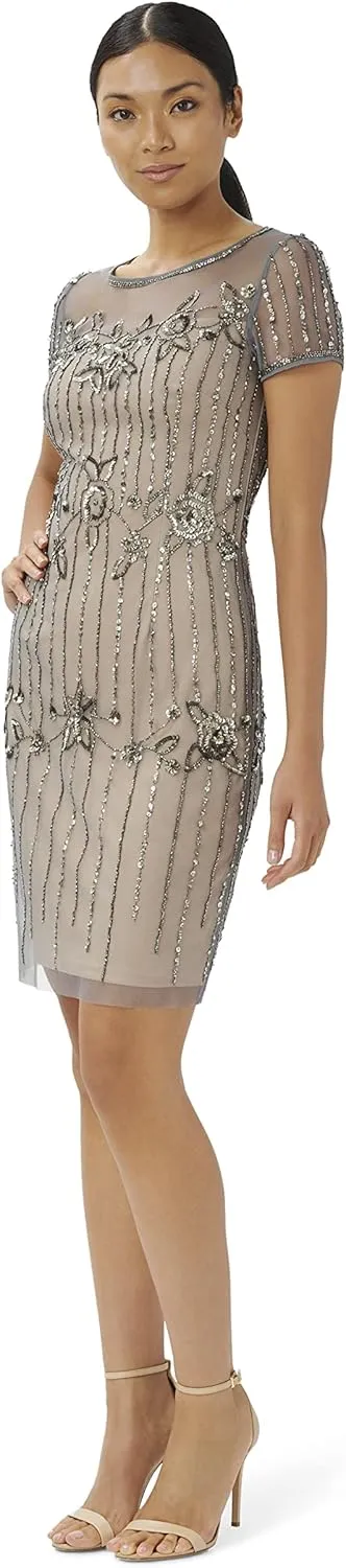 Adrianna Papell Women's Beaded Short Dress