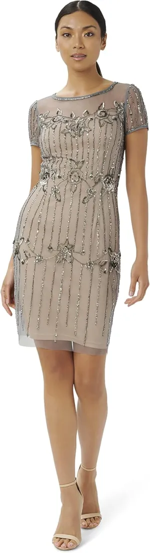 Adrianna Papell Women's Beaded Short Dress