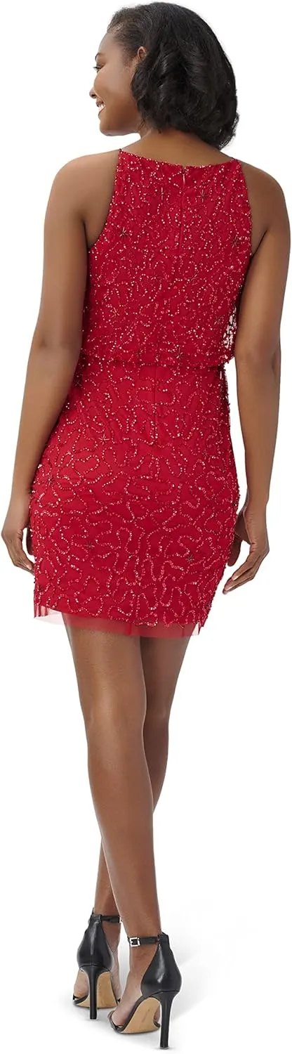 Adrianna Papell Women's Beaded Short Dress