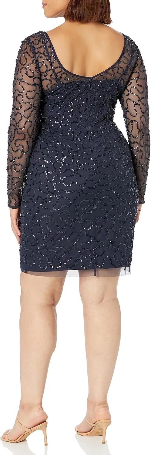 Adrianna Papell Women's Beaded Short Dress