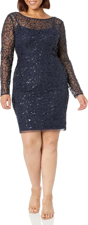 Adrianna Papell Women's Beaded Short Dress