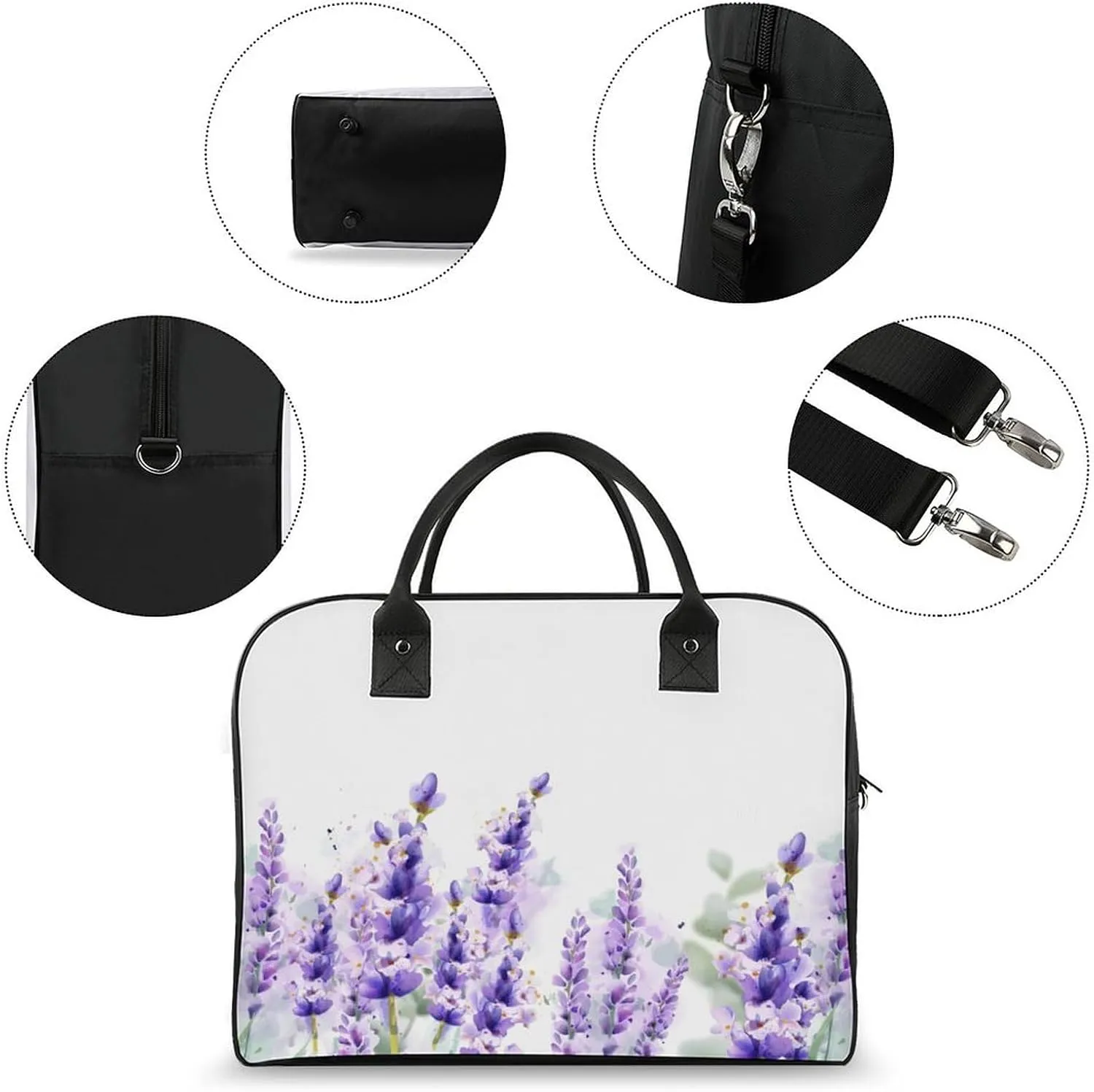 Adult Casual Nylon Colorful Floral Classic Handbag for Touring 13" X 19" X 8"