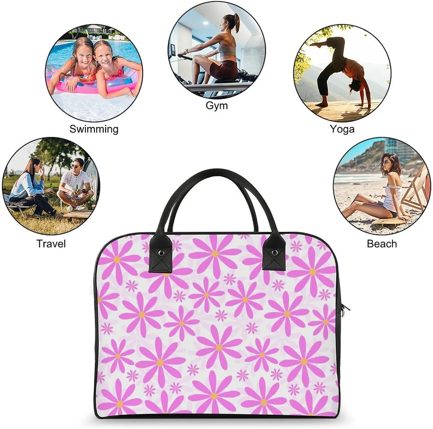 Adult Casual Nylon Gingerbread House Retro Handbag for Journey 13" X 19" X 8"