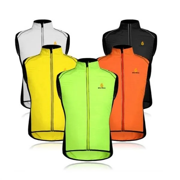 Adult Cycling Windproof Waterproof Sleeveless Jersey Fluorescent Green L