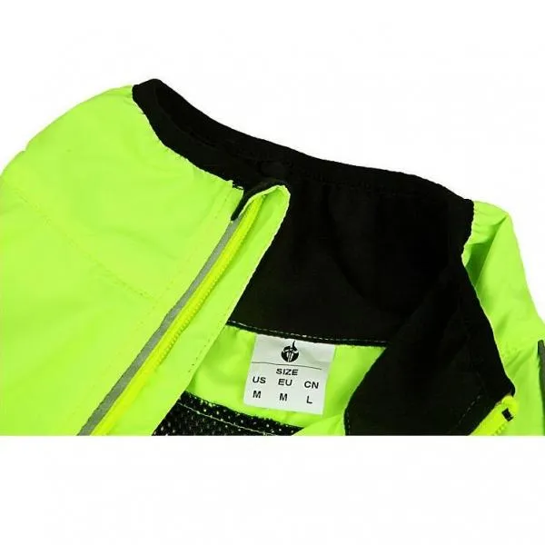 Adult Cycling Windproof Waterproof Sleeveless Jersey Fluorescent Green L