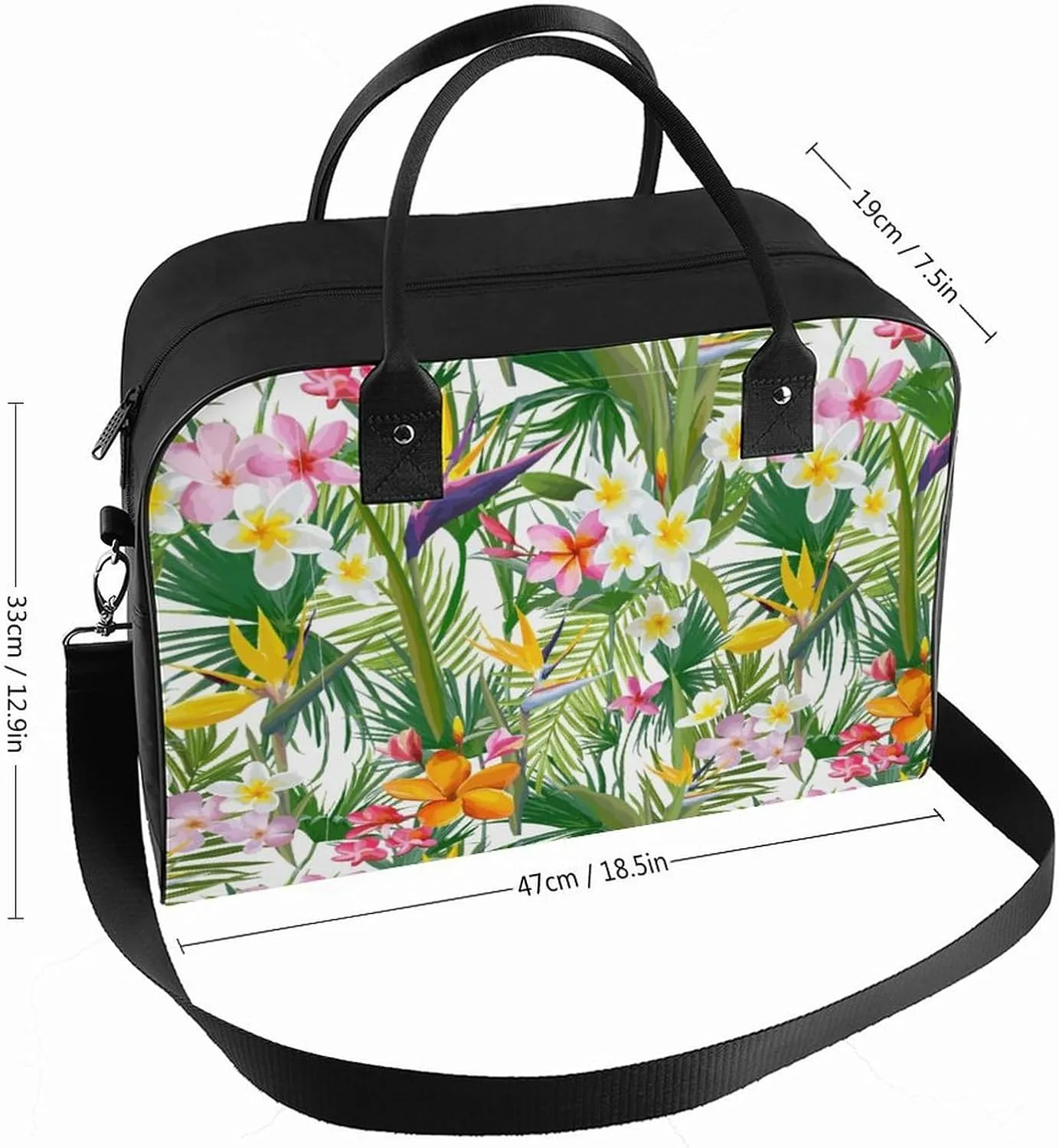 Adult High-capacity Nylon Eiffel Rose Trendy Handbag for Traveling 13" X 19" X 8"