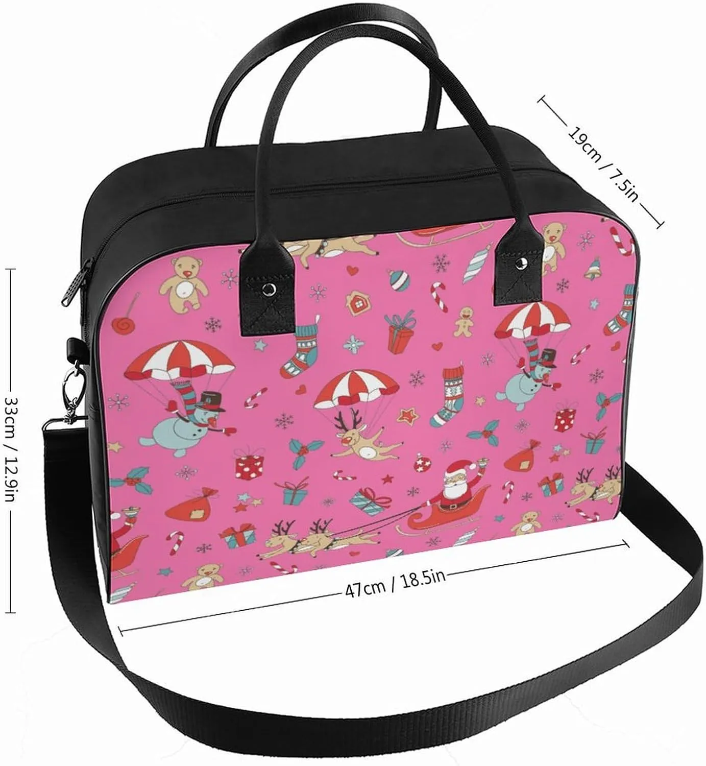 Adults Shoulder Nylon Santa Gifts Fashion Handbag for Journey 13" X 19" X 8"